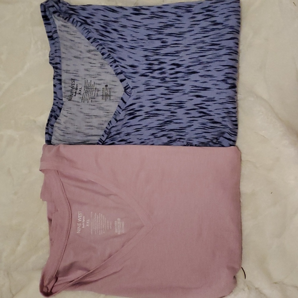Nine West Soft Spun Short Sleeve V-neck set